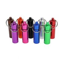 Petit médicament portable en métal, porte-pilule porte-clés en alliage d'aluminium boîte à pilules bouteille extérieure mini pilulier étui conteneur/