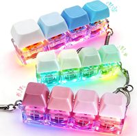 Porte-clés mécanique LED anti-stress, jouet coloré à pression, cadeau portable