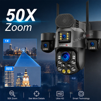 Caméra de sécurité solaire 4G PTZ LS VISION 4K avec zoom 50X, 4 objectifs, 4 écrans, AOV et détection humaine par IA