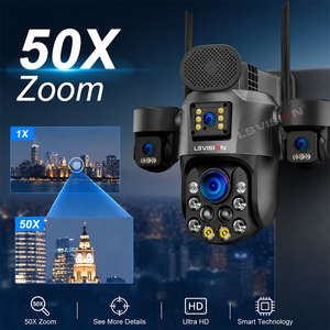 Cámara <span class=keywords><strong>de</strong></span> Seguridad Solar 4G PTZ LS VISION 4K <span class=keywords><strong>con</strong></span> Zoom 50X, 4 Lentes, 4 Pantallas, AOV y Detección Humana por IA - Product Image 3