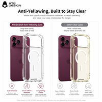Coque de téléphone transparente ATB Custom 1,5 mm pour iPhone 18 17 16 15 14 Pro Max, anti-jaunissement, antichoc, magnétique, protection intégrale