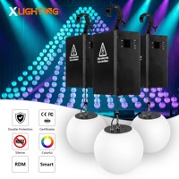 Système de levage motorisé DMX512 pour boule lumineuse cinétique RGBW programmable pour salle de bal d'hôtel et salle de banquet