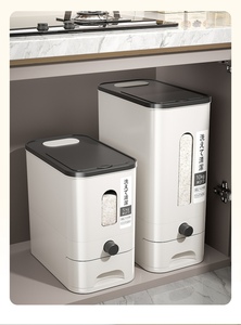 Boîte de rangement hermétique pour riz, céréales, grains, haricots, farine – Seau de stockage de riz avec indicateur d'humidité – Seau anti-humidité pour la maison - Product Image 4