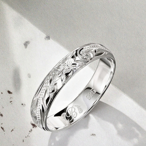 Anillo de Boda Popular Shree Jaipur de Plata 925 con Baño de Rodio, Diseño de Flor con Circonita Cúbica, para Aniversario - Product Image 2