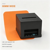 Printer Thermal 80mm dengan Pemotong Otomatis 220mm/s 203DPI USB LAN WiFi POS untuk Kasir Ritel Restoran Tersedia