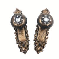 Crochet de rideau de fenêtre en métal durable de qualité supérieure, 17,5*9, plaqué or/argent/cuivre antique, motif floral, pour hôpital