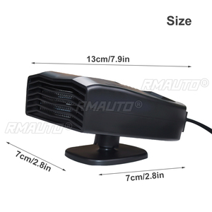 Chauffage et Refroidissement Portable 2-en-1 pour Voiture 12V/24V – Ventilateur Chauffant et Dégivreur Noir en ABS pour Neige et Givre - Product Image 6