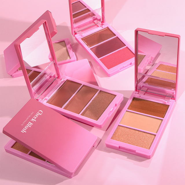 HOT SALE Glow 3 in 1 Blusher Makeup Cream Blush Multi Colors Pressed Powder Highlighter Contour Concealer Palette