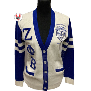 เสื้อคาร์ดิแกนอะคริลิกปักลาย Zeta Phi Beta Sorority สำหรับผู้หญิง |   เสื้อคาร์ดิแกนขนสัตว์ปักลายแบบสั่งทำสำหรับสุภาพสตรีของชมรม ZPB - Product Image 3