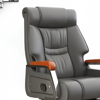 Chaise de bureau de direction ergonomique de luxe contemporaine à dossier haut, pivotante, avec fonction massage, en cuir PU et acier inoxydable, directement de l'usine