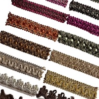 Accessoires de décoration en dentelle pour rideaux, canapés, oreillers, vêtements, bordures, cordons et pompons 100% Polyester Vente en gros directe des fabricants