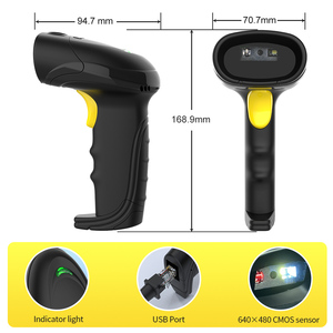 Lector de código de barras Usb 1D y 2D portátil Xincode precio escáner de código de barras Pos Barra de pistola de escaneo lector de código Qr <span class=keywords><strong>Qrcode</strong></span> - Product Image 6