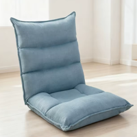 Fauteuil de sol ergonomique d'extérieur avec dossier multi-angles, rembourrage doux, chaise longue pliable avec cadre en acier 600D