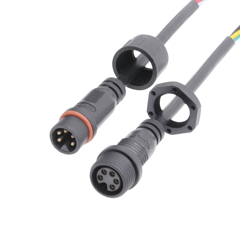 M16 5-контактный водонепроницаемый разъем панели провода питания пластиковые Водонепроницаемые кабельные разъемы для светодиодного освещения