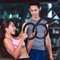Anneaux de gymnastique Leajoy DH-GR05 en ABS avec sangles en nylon 280CM 23CM 32/28mm, taille d'anneau personnalisable, couleur et logo, pour exercices à domicile