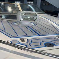 Tapis de pont en mousse EVA imitation teck pour plateforme de bain et cockpit de bateau Four Winns V225, style SeaDek MarineMat Gatorstep, auto-adhésif