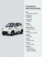 ESUN Voiture Électrique Haut de Gamme Nouvelle Énergie 2026 pour Seniors, 4 Portes 5 Places, EV 60V 2000-3000W, Caméra de Recul, Fabriquée en Chine