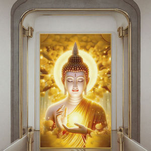 Qualidade Crystal <span class=keywords><strong>Buddha</strong></span> Canvas Impressão artística Cartaz Golden <span class=keywords><strong>Buddha</strong></span> Wall Hanging Decor Pintura a óleo Medium Frame Home Decor - Product Image 2