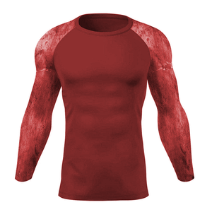 Camiseta de compresión de poliéster de alta calidad, transpirable, para gimnasio, deportes, capa base, manga corta, transpirable, de secado rápido. - Product Image 2