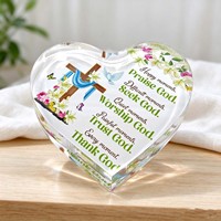 Plaque en acrylique en forme de cœur personnalisée de haute qualité, décoration de bureau à domicile, cadeau pour la famille