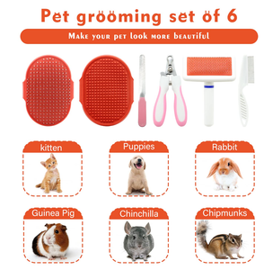 Juego de aseo para gatos con limpiador suave, peine antipulgas, cortaúñas para mascotas, recortador para animales pequeños y baño de masaje - Product Image 3