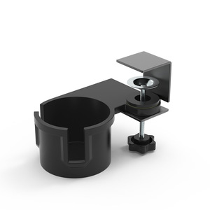 Support de tasse à eau pour table de lecture Xianying, en métal noir avec coussinet en caoutchouc, fixation au bureau, design minimaliste - Product Image 3