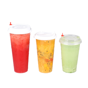 LOKYO printed logo 700ml disposable yogurt bubble boba cups clear hard 32oz PP plastic cup