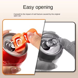 Easy <span class=keywords><strong>Tab</strong></span> - Paquete de 6 protectores de bebidas, abridor de latas manual para refrescos y cerveza, llavero, cubierta de plástico para bebidas, abridor de botellas personalizado - Product Image 4