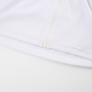 Chiusura Lampo <span class=keywords><strong>Con</strong></span> Cappuccio da <span class=keywords><strong>Donna</strong></span> Jumper Camisa De Mujer Crop <span class=keywords><strong>Felpa</strong></span> Nero Bianco di Cotone <span class=keywords><strong>Con</strong></span> Cappuccio - Product Image 6