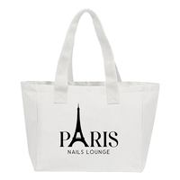 Grand sac fourre-tout en toile de coton avec impression de logo personnalisée, broderie du nom de la marque et poignée d'épaule