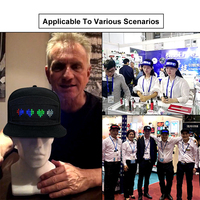 Gorra de Béisbol con Luz LED Intermitente, Unisex, Gorra Publicitaria, Aplicación para Teléfono Inteligente con Bluetooth, Programable, para Centros Comerciales y Ascensores