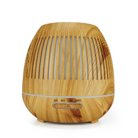 Diffuseur d'arômes ultrasonique vertical à rayures creuses, humidificateur à brume épaisse avec télécommande, lumière LED 7 couleurs, USB, pour table, usage domestique