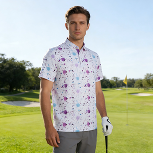 Polo de Golf para Hombre, Corte Ajustado, Manga Corta, Secado Rápido, Absorbe <span class=keywords><strong>el</strong></span> Sudor, Transpirable, Resistente a los Rayos UV, Ligero y Elegante - Product Image 2