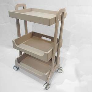 Chariot de rangement moderne blanc à 4 roues pour salons de beauté, salons de coiffure, bureaux à domicile et usage extérieur - Product Image 3