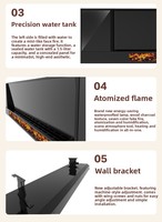 Nuevo Calentador Infrarrojo de Grafeno, Chimenea Eléctrica de Pared con Llama de Vapor de Agua, 4000W, Control Inteligente por WiFi