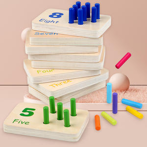 Jeu de reconnaissance et d'association des couleurs en bois Montessori <span class=keywords><strong>Mathématiques</strong></span> anglaises Jouets d'apprentissage éducatifs pour enfants Garçons et filles - Product Image 5