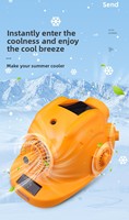 Casque de sécurité d'éclairage à double ventilateur, chapeau de ventilateur solaire, casque de sécurité anti-écrasement