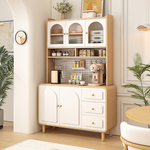 Wood Cream Style <b>Sideboard</b> Storage Cabinet Multifunctional <b>For</b> <b>Kitchen</b> Living Room And Dining Room - Product Image 2