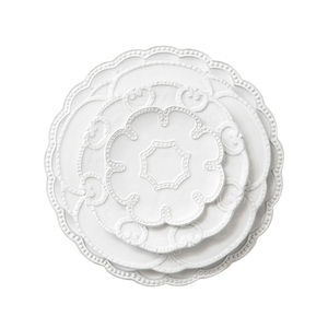 <span class=keywords><strong>2025</strong></span> New <span class=keywords><strong>Fine</strong></span> xương Trung Quốc Set đồ ăn Bộ đồ ăn Bộ trắng ren dập nổi bữa ăn tối sạc món tráng miệng tấm cho đám cưới mùa hè - Product Image 3