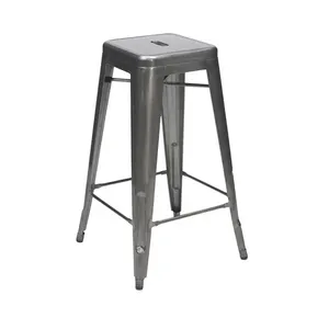 Retro Vintage Durable Heavy Duty Stackable Metal Industrial Bar Stools