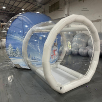 Cabine photo gonflable en forme de globe de neige, transparente en PVC, tente géante gonflable pour la location et la décoration d'événements de Noël