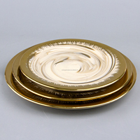 Afrique du Sud Style Marbre Or Bordure En Céramique Western Dessert Gâteau Steak Plateau Écologique De Luxe En Porcelaine Vaisselle pour