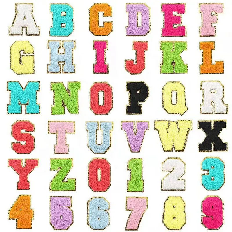 Customized DIY Glitter letters patch Customized your own color chenille letter patch