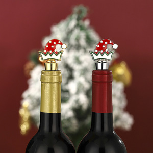 Christmas Hat <b>Wine</b> Stopper Gold And Silver Metal Bottle Sealer Holiday Gift - Product Image 2