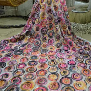 Tela de encaje de gasa de guipur, bordado de Rosa popular europeo y americano