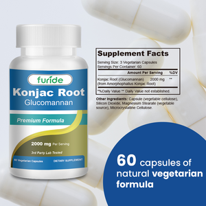 Glucomannane de racine de <span class=keywords><strong>konjac</strong></span> en marque privée, 2000 mg par portion, <span class=keywords><strong>pour</strong></span> la perte de poids et le contrôle du poids - Product Image 5