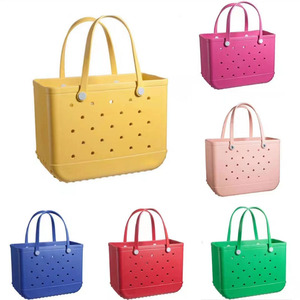 Hot Selling Jelly Clear Plastic PVC Beach Tote Bag Bogg Silicone Large Beach Bag Luxury Shopping Bag For Women