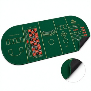 Tapete de Juego de <span class=keywords><strong>Casino</strong></span> 5 en 1 Personalizado, Tapete de Póquer, Ruleta, Blackjack, Póquer de Tres Cartas, Craps, Ovalado Verde - Product Image 1