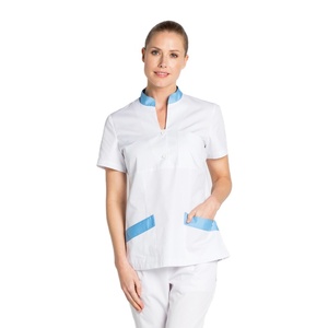Uniforme da cameriera e babysitter da donna, camicia con scollo a V per salone - Product Image 1