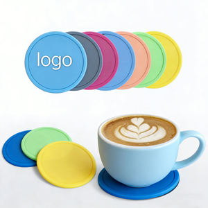 แผ่นรองแก้วซิลิโคนยางเคลือบ PVC แบบนิ่ม ขนาด 10 มม. เป็นมิตรกับสิ่งแวดล้อม สำหรับโปรโมชั่น ออกแบบโลโก้ได้ ทนความร้อน - Product Image 1